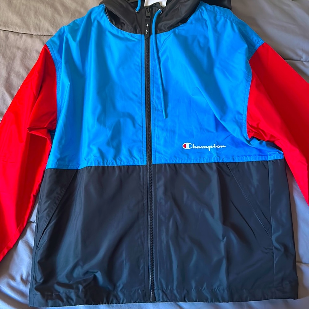 blue/red/black champions jacket size M unworn